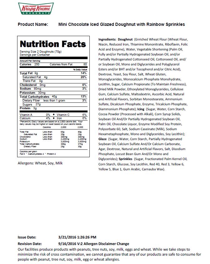 Krispy Kreme Mini Chocolate Iced Doughnut with Sprinkles